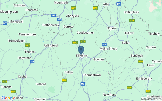 Kaart met locatie St. Canice's Cathedral